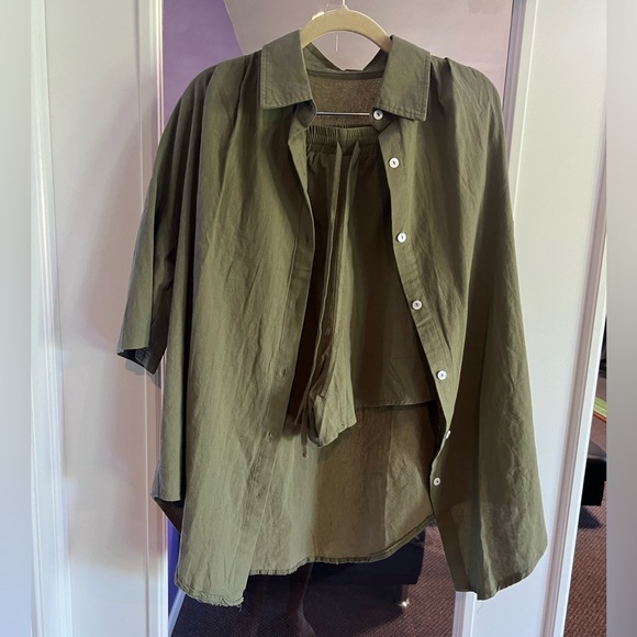 Olive Green Two Piece Set - Picture 2 of 3